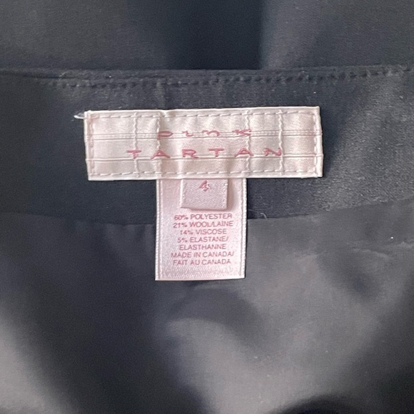 PINK TARTAN Canada Black Wool Polyester Blend Ruffle Edge Bow Hourglass Pencil 4 - Picture 3 of 7